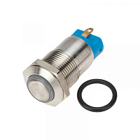  Кнопка антивандальная Ø12 36В(LED) Б/Фикс (4с) OFF-(ON) синяя (A-12-C2) REXANT