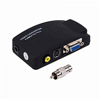  Конвертер BNC/RCA + S-video на VGA + переходник (гн. BNC – шт. RCA), пластик REXANT