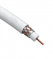  ЭРА Кабель коаксиальный RG-6U, 75 Ом, Cu/(оплётка Cu 64%), PVC, цвет белый, бухта 100 м (4/96)