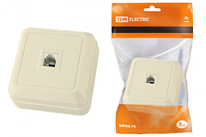  Розетка TФ (RJ-11) открытой установки IP20, сл. кость "Ладога" TDM