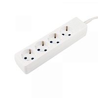  Удлинитель 4 гнезда, 5м, 3х0,75мм², с/з, белый PROconnect
