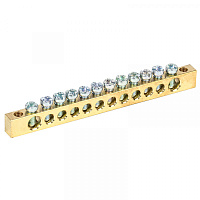  Шина PEN «земля-ноль» 6х9мм 12/2 (12 групп/крепеж по краям) REXANT