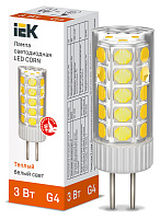  Лампа светодиодная CORN капсула 3Вт 12В 3000К керамика G4 IEK