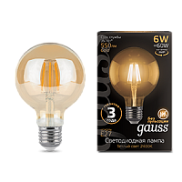  Лампа Gauss Filament G95 6W 550lm 2400К Е27 golden LED 1/20