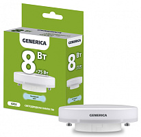  Лампа светодиодная T80 таблетка 8Вт 230В 6500К GX53 GENERICA
