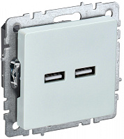  BRITE Розетка USB A+A 5В 3,1А РЮ10-1-БрЖ жемчуг IEK