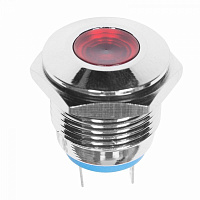  Индикатор металл Ø16 12В подсв/красная LED REXANT