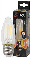  Лампочка светодиодная ЭРА F-LED B35-7W-827-E27 Е27 / Е27 7Вт филамент свеча теплый белый свет