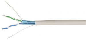  Кабель витая пара F/UTP кат.5E 24AWG 2 пары LSZH INDOOR 1м белый GENERICA
