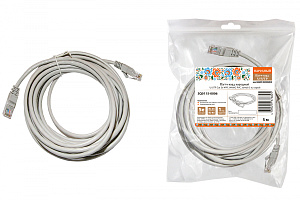  Патч-корд народный U/UTP Cat 5e 4PR 24AWG PVC, литой 5 м, серый