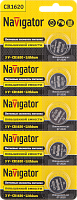 Элемент питания литиевый CR1620 94 780 NBT-CR1620-BP5 (блист.5шт) Navigator 94780