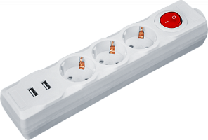  Удлинитель 3х1.8м с заземл. 16А IP20 61 455 NPE-USB01-03-180-ESC-3х1 2хUSB 2.1А 3х1 с выкл. Navigator 61455