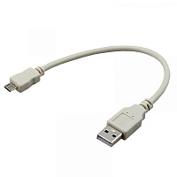  Кабель USB-A – micro USB, 2,4А, 0,2м, серый REXANT