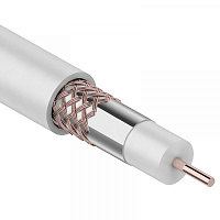  Кабель коаксиальный RG-6U, 75Ом, Cu/Al/Cu, 64%, 305м, INDOOR, белый REXANT