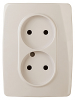  12-2117-02 ЭРА Розетка 2X2P, 16A-250В, IP20, винт, Эра12, слоновая кость (10/100/1600)