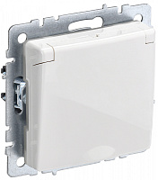  BRITE Розетка 1-местная с заземлением с защитными шторками и крышкой 16А IP44 РСбш10-3-44-БрБ белый IEK