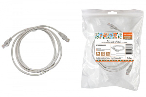  Патч-корд народный U/UTP Cat 5e 4PR 24AWG PVC, литой 1,5 м, серый