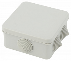  Распаячная коробка ЭРА KORz-100-100-50-6gv открытой установки серая 100х100х50мм 6 вставленных гермовводов IP55