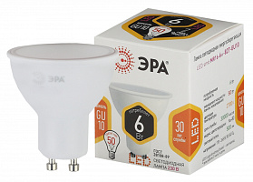  Лампочка светодиодная ЭРА STD LED MR16-6W-827-GU10 GU10 6Вт софит теплый белый свет