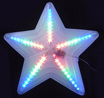  ULD-H4748-045/DTA MULTI IP20 STAR Фигура светодиодная "Звезда". 47х48 см. Подвесная. 45 светодиодов. Красный, зеленый, синий свет. Провод прозрачный. 