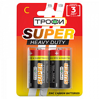  Батарейки Трофи R14-2BL SUPER HEAVY DUTY Zinc (12/96/7680)
