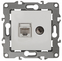  12-3110-01 ЭРА Розетка комбинированная RJ45+TV, IP20, Эра12, белый (10/100/3200)