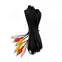  Шнур 3 RCA - 3 RCA, 5м, черный REXANT