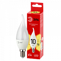  Лампочка светодиодная ЭРА RED LINE LED BXS-10W-827-E14 R E14 / Е14 10Вт свеча на ветру теплый белый свет