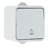  Прага Кнопка звонка 1-клавишная 10А IP44 белая EKF