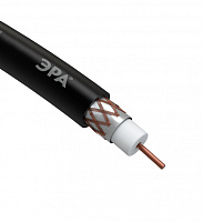  ЭРА Кабель коаксиальный RG-6U, 75 Ом, Cu/(оплётка Cu 64%), PE, цвет чёрный, бухта 100 м (6/96)