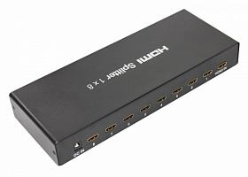  Делитель гнездо HDMI на 8 гнезд HDMI, металл REXANT