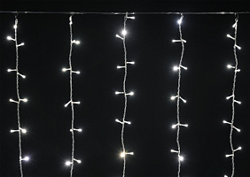  LIGHTING Гирлянда занавес 1,5х1,5м 160 светодиодов теплый белый свет IP20 прозрачный шнур 3м 230В транзит IEK