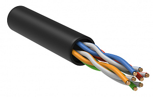 Витая пара U/UTP кат.5E 24AWG 4 пары LDPE 1м черный (305м) РФ GENERICA