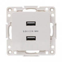  Стокгольм Механизм Розетки USB 2-местной 2,1А винтовые клеммы белый EKF PROxima