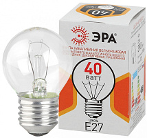  Лампочка ЭРА P45 40Вт Е27 / E27 230В шар прозрачный цветная упаковка