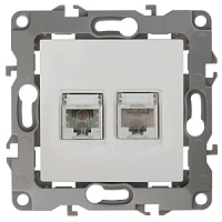  12-3109-02 ЭРА Розетка комбинированная RJ45+RJ11, IP20, Эра12, слоновая кость (10/100/2500)