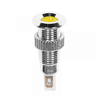  Индикатор металл Ø8 12В желтый LED (GQ8F-D)  REXANT