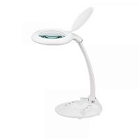  Лупа настольная 3D с подсветкой 60 SMD LED, сенсорная регулировка яркости, VISAGISTE, ø127мм, белая REXANT