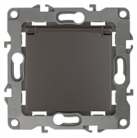  12-2103-13 ЭРА Розетка 2P+E Schuko со шторками с крышкой, 16A-250В, IP20, Эра12, бронза (10/100/2800