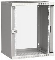  ITK Шкаф настенный LINEA WE 15U 600х450мм дверь стекло серый