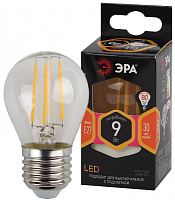  Лампочка светодиодная ЭРА F-LED P45-9W-827-E27 E27 / Е27 9Вт филамент шар теплый белый свет