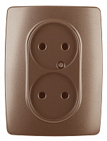  12-2107-14 ЭРА Розетка 2X2P, 16A-250В, IP20, Эра12, медь (10/100/1600)