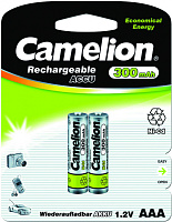  Camelion AAA- 300mAh Ni-Cd BL-2 (NC-AAA300BP2, аккумулятор,1.2В)