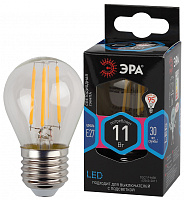  Лампочка светодиодная ЭРА F-LED P45-11W-840-E27 Е27 / Е27 11Вт филамент шар нейтральный белый свет