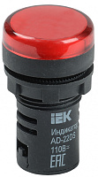  Лампа AD22DS(LED)матрица d=22мм красный 110В AC/DC IEK