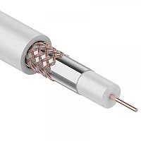  Кабель коаксиальный RG-59U, 75Ом, Cu/Al/Cu, 64%, 305м, INDOOR, белый REXANT
