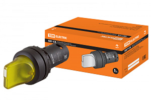  Перекл. 3 полож. SB7-CK3565 с фиксацией, 1з+1р, d22 мм, 24 В LED, желтый, IP40 TDM