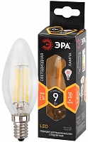  Лампочка светодиодная ЭРА F-LED B35-9w-827-E14 Е14 / Е14 9Вт филамент свеча теплый белый свет