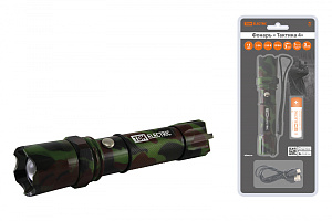  Фонарь"Тактика 4", аккум.,1 LED 5 Вт CREE, 170 лм, алюм., фокус., 1х18650, TDM