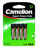 Camelion Green R03 BL-4 (R03P-BP4G, мизинчиковая батарейка ААА 1.5В)